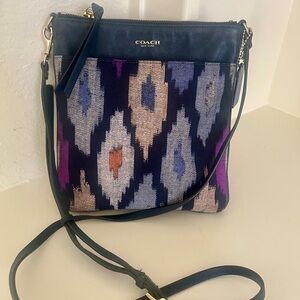 Coach Blue IKAT Pattern Crossbody Bag